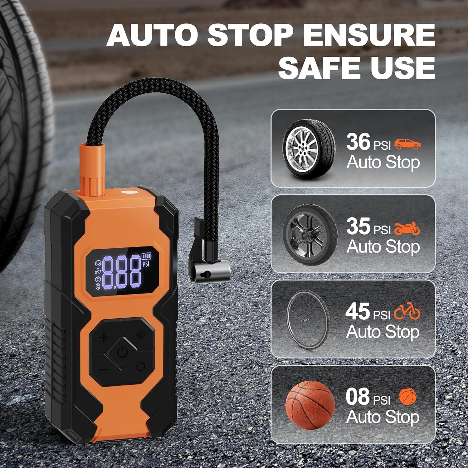 Compresor de Aire Portátil Kcuskl 150PSI Batería 7800mAh