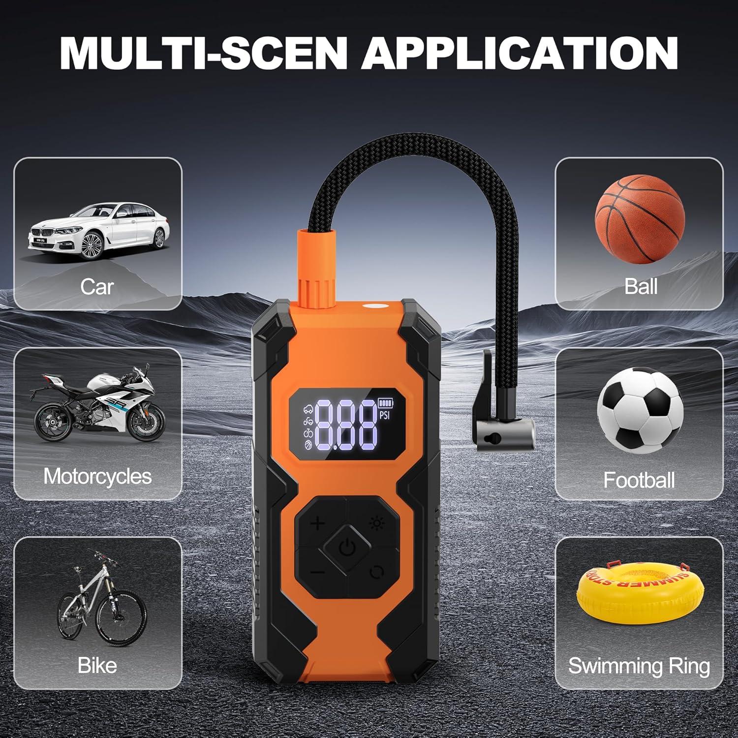 Compresor de Aire Portátil Kcuskl 150PSI Batería 7800mAh