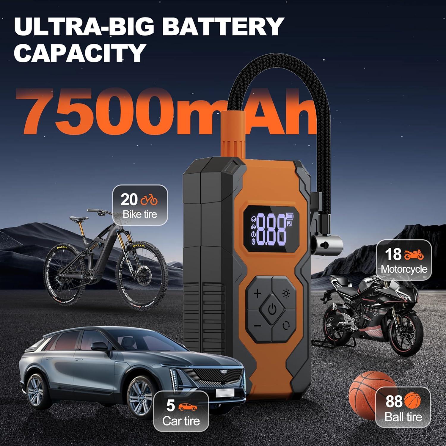 Compresor de Aire Portátil Kcuskl 150PSI Batería 7800mAh