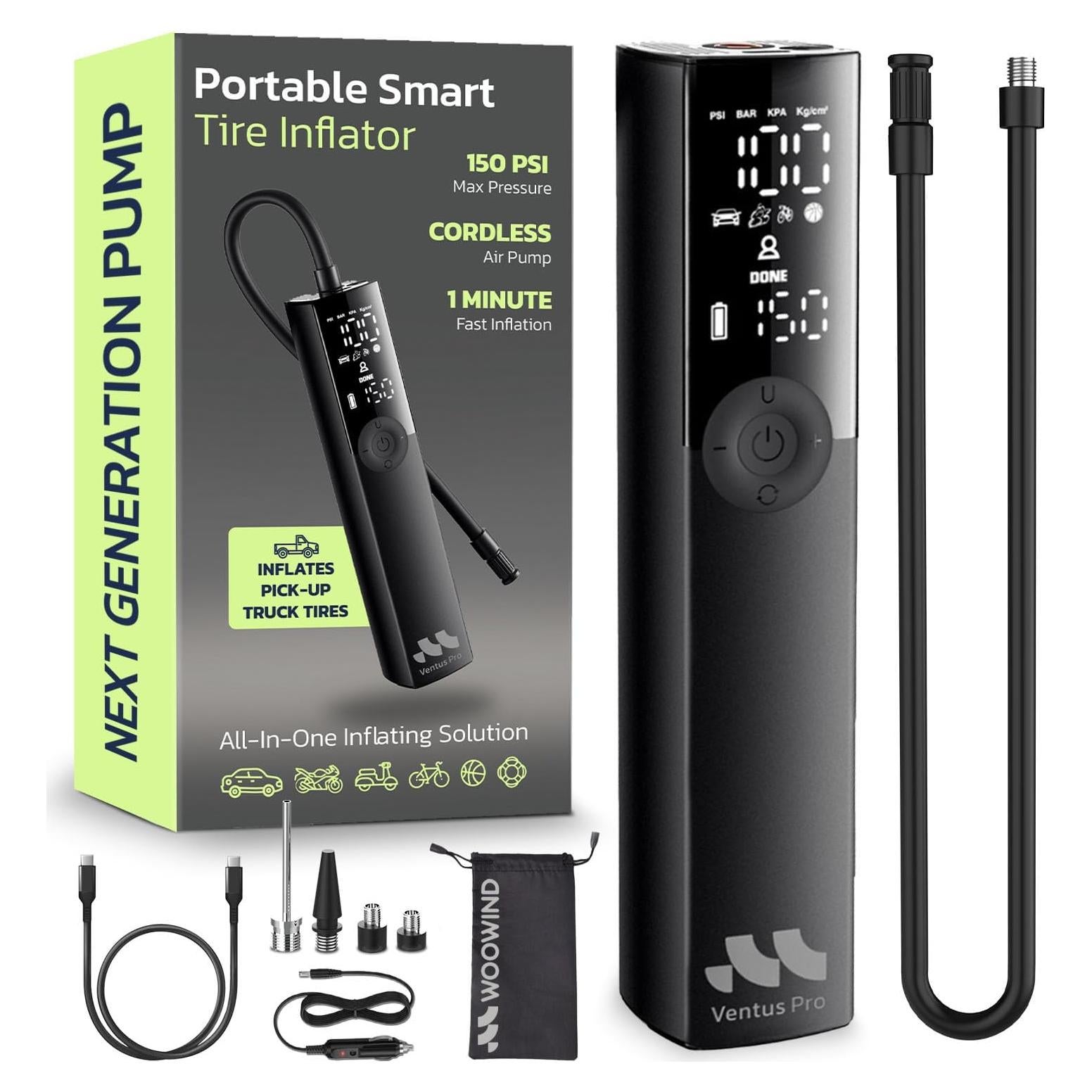 Compresor de Aire Portátil Woowind Ventus Pro 150 PSI Inalámbrico