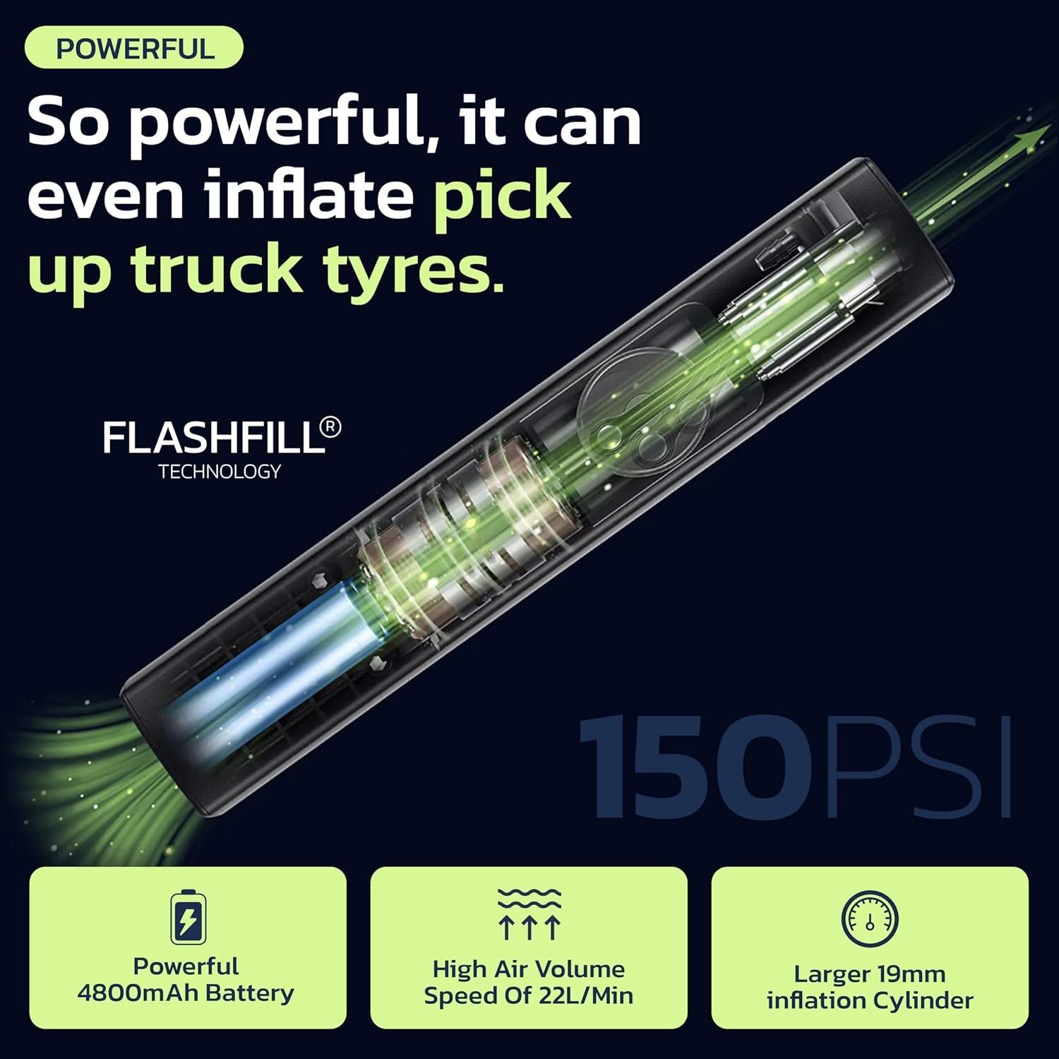 Compresor de Aire Portátil Woowind Ventus Pro 150 PSI Inalámbrico