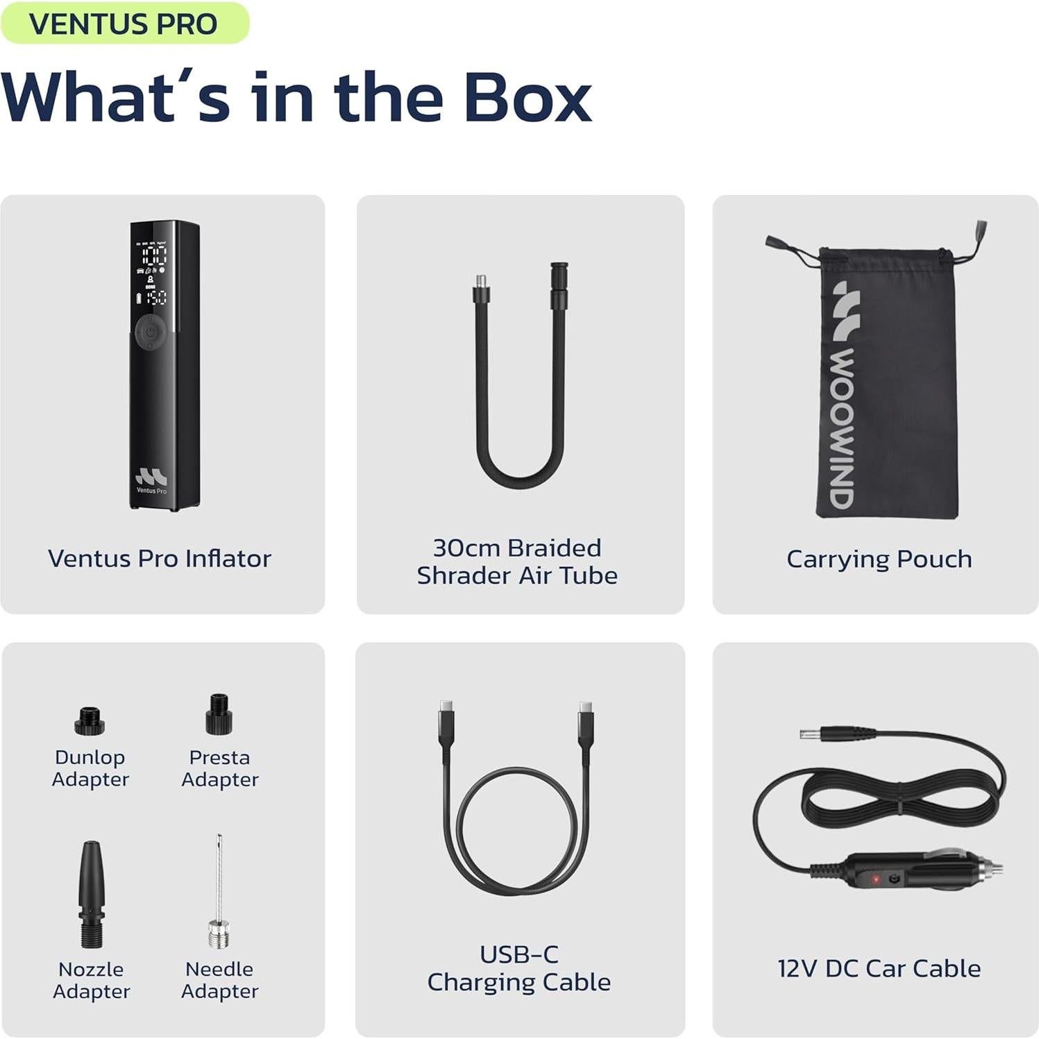 Compresor de Aire Portátil Woowind Ventus Pro 150 PSI Inalámbrico