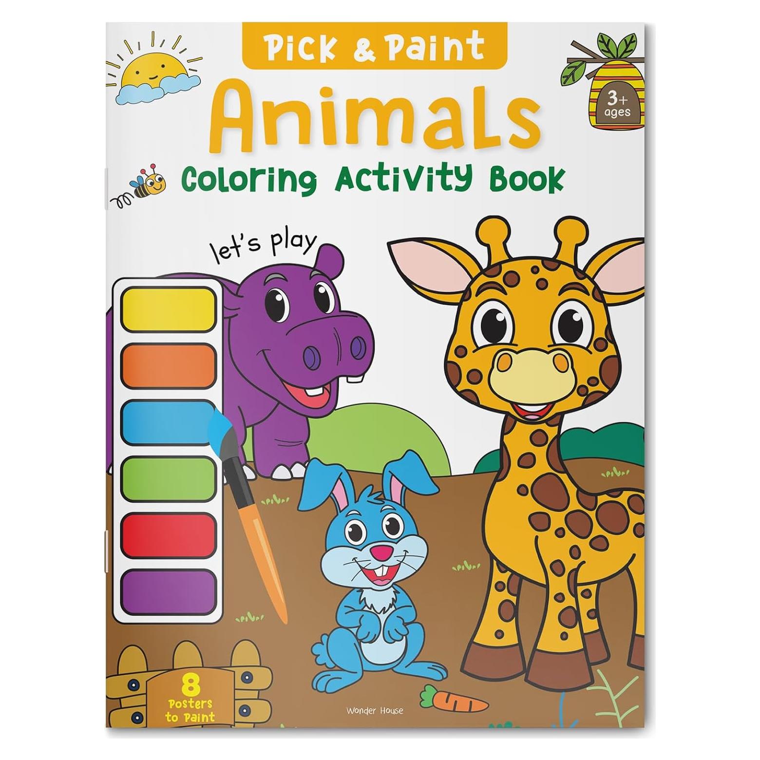 Animals: Pick and Paint Coloring Activity Book