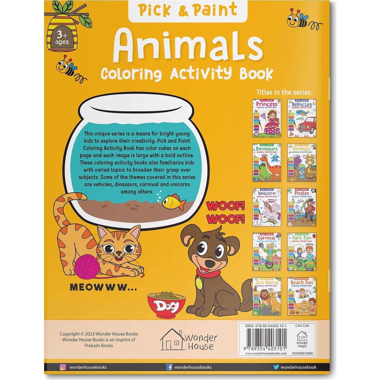 Animals: Pick and Paint Coloring Activity Book