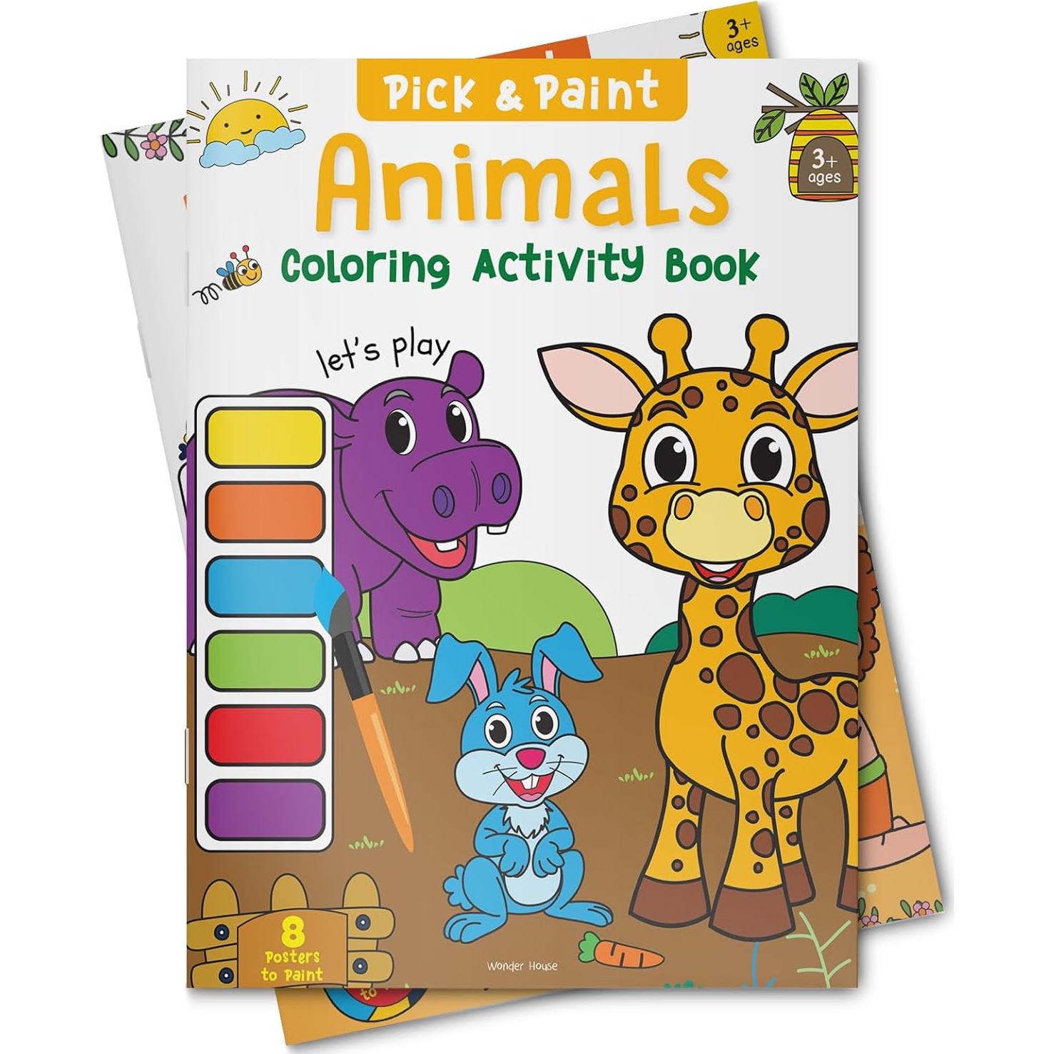 Animals: Pick and Paint Coloring Activity Book