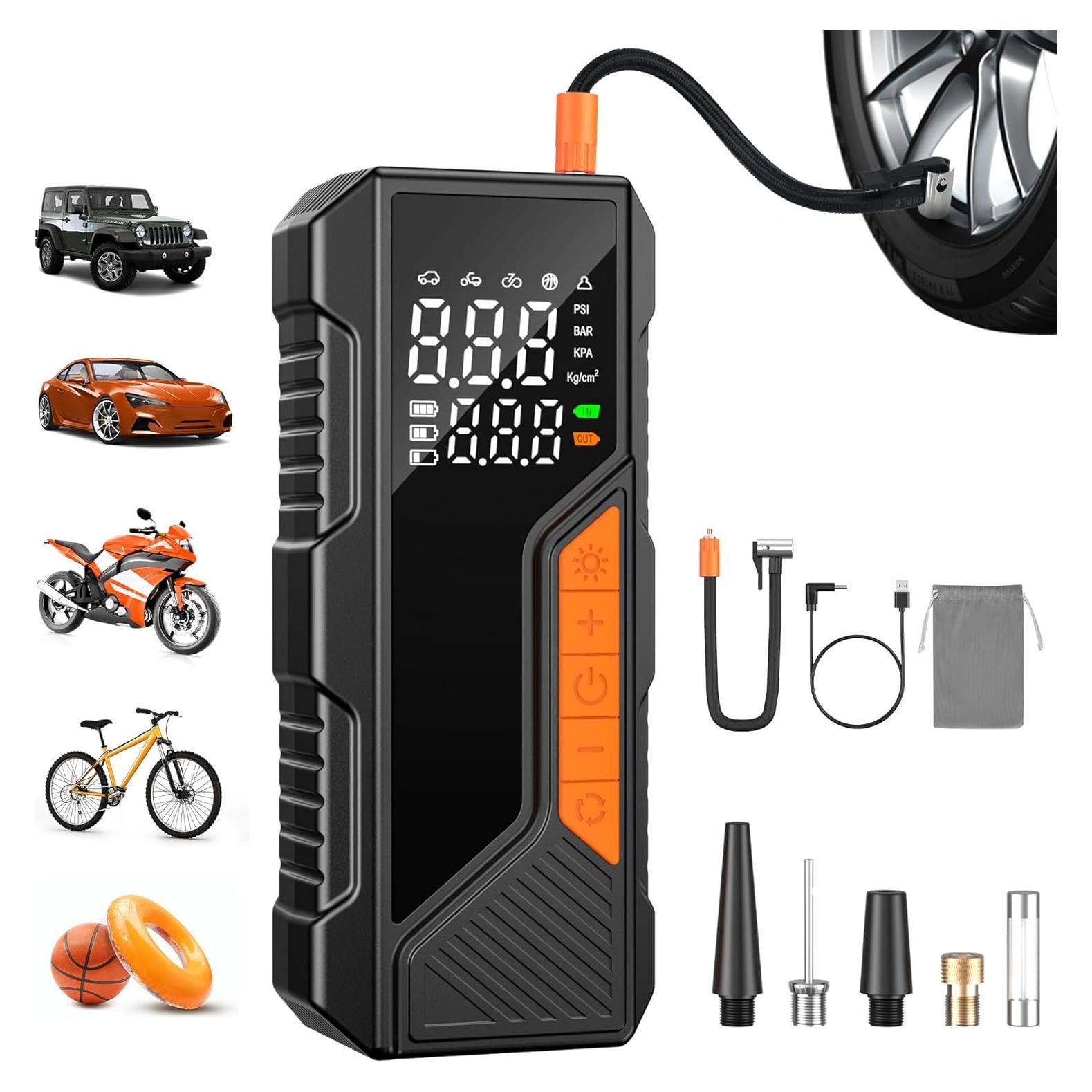 Compresor de Aire Portátil Bedee 150 PSI con Manómetro Digital