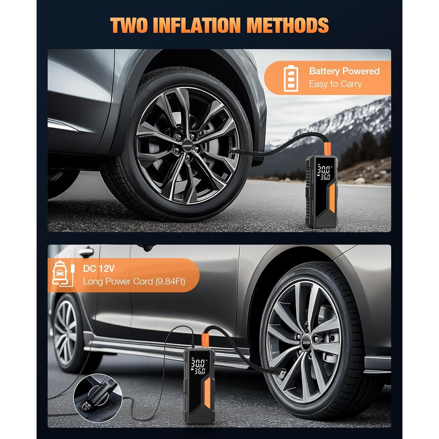 Compresor de Aire Portátil Bedee 150 PSI con Manómetro Digital