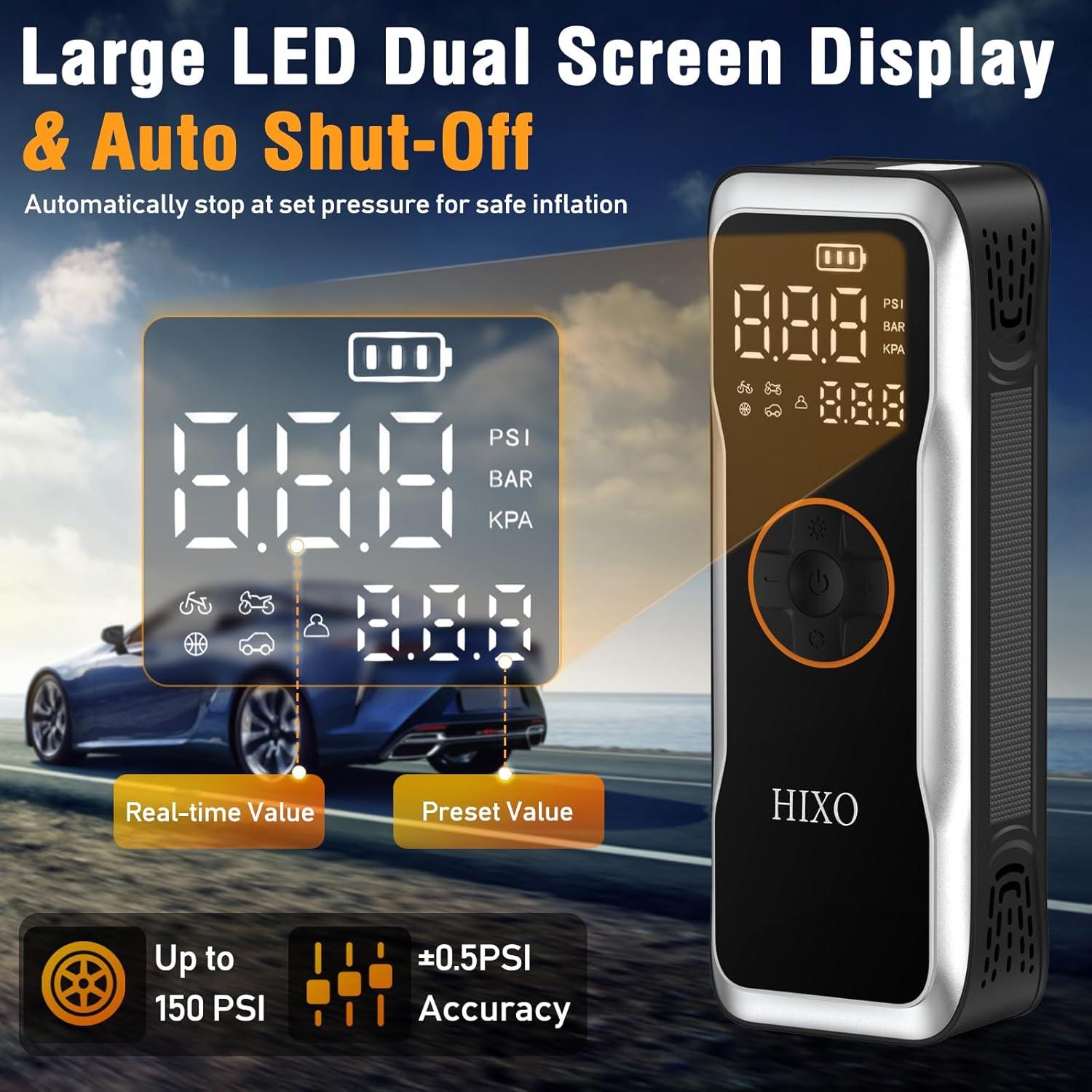 Compresor de Aire Portátil HIXO XM-8010 150PSI 20000mAh