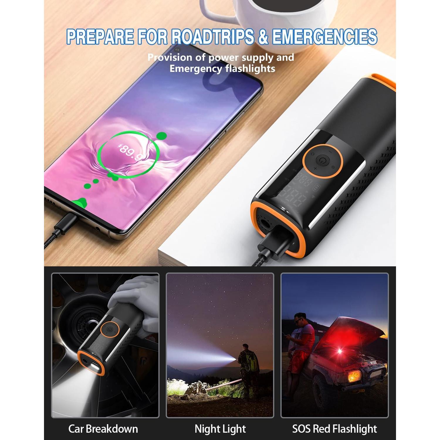 Compresor de Aire Portátil CalKoo YS001-P 15000mAh 160PSI