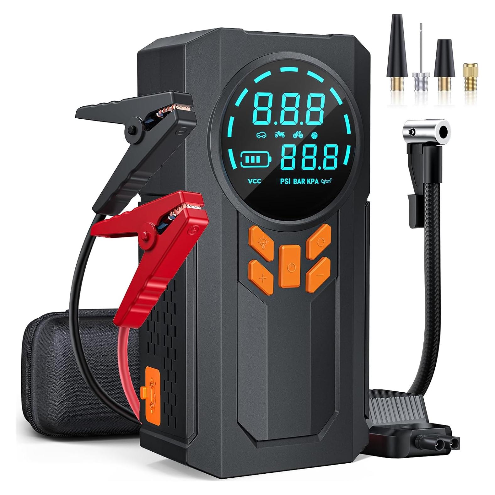 Arrancador de Batería Portátil WNDFLV JN-088D 5000A con Compresor