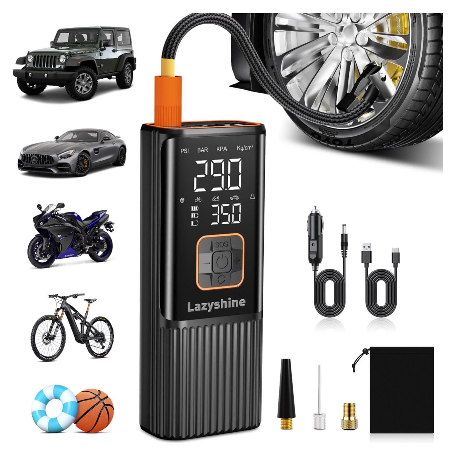 Compresor de Aire Portátil Lazyshine QB-301B-B 9000mAh 12V