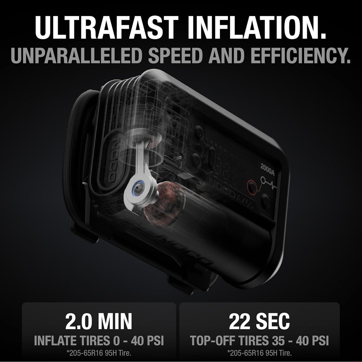 Arrancador de Salto NOCO AX65 2000A con Inflador de Neumáticos