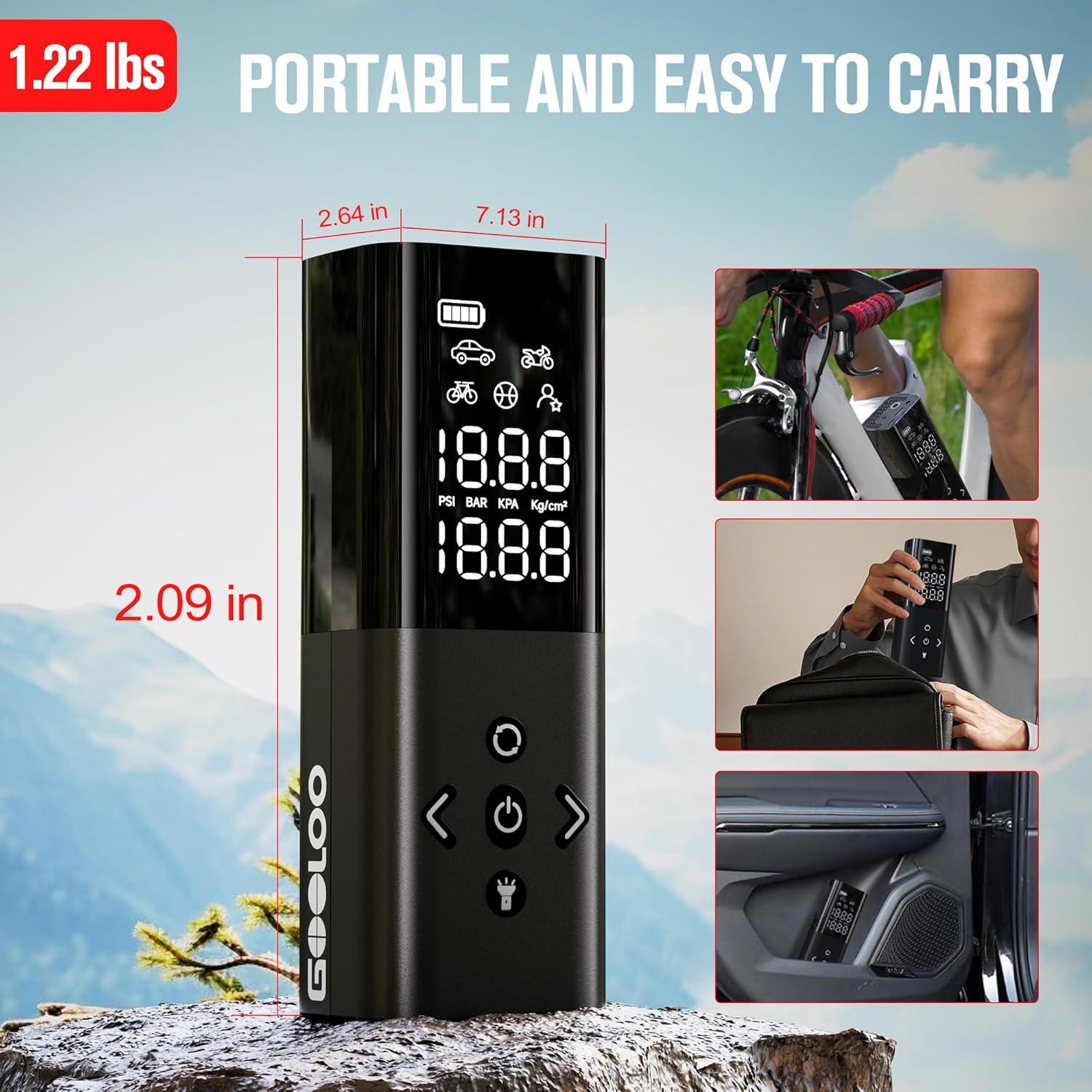 Compresor de Aire Portátil GOOLOO AP150 150PSI Bomba Inalámbrica