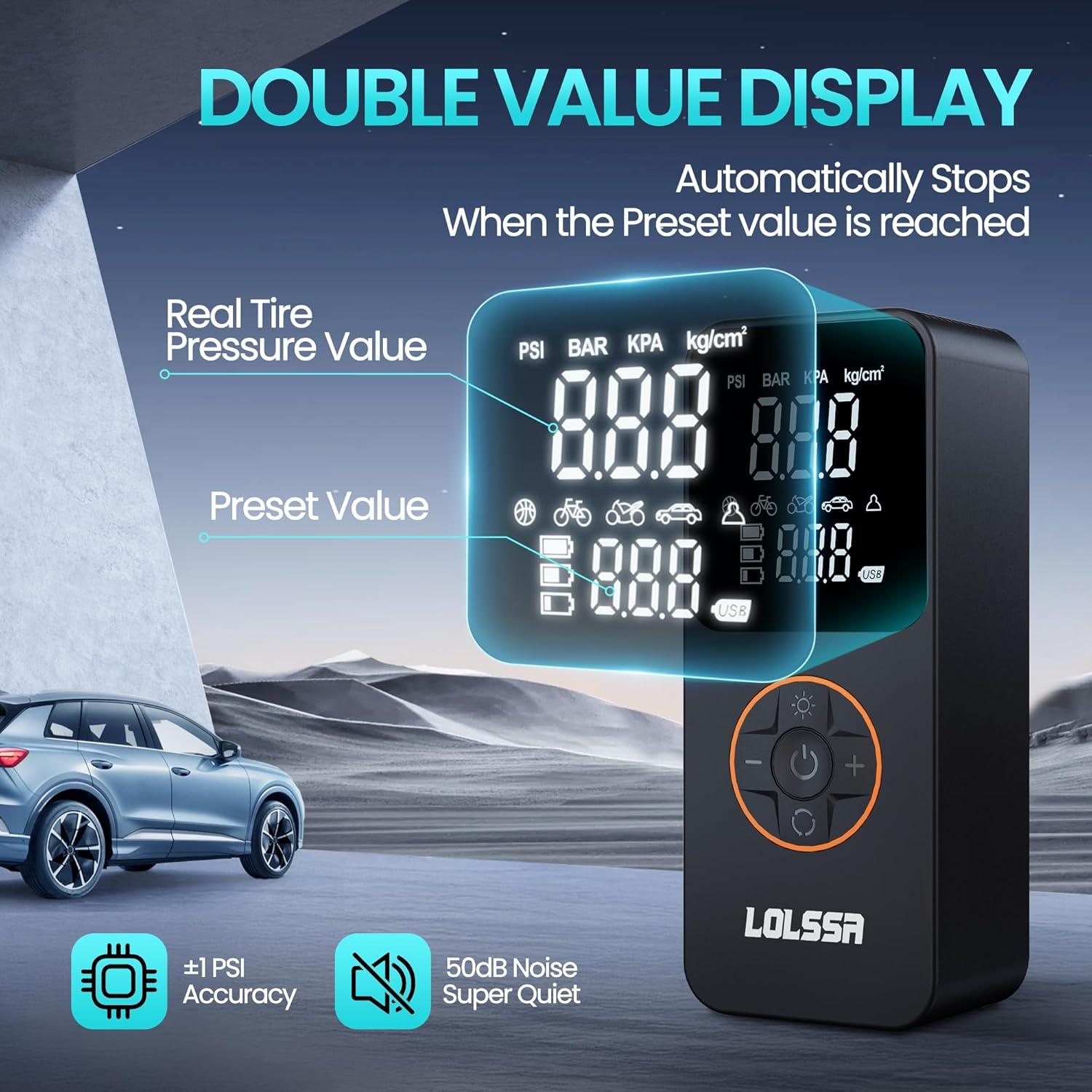 Compresor de Aire Portátil LOLSSA 150PSI Inflador Neumáticos