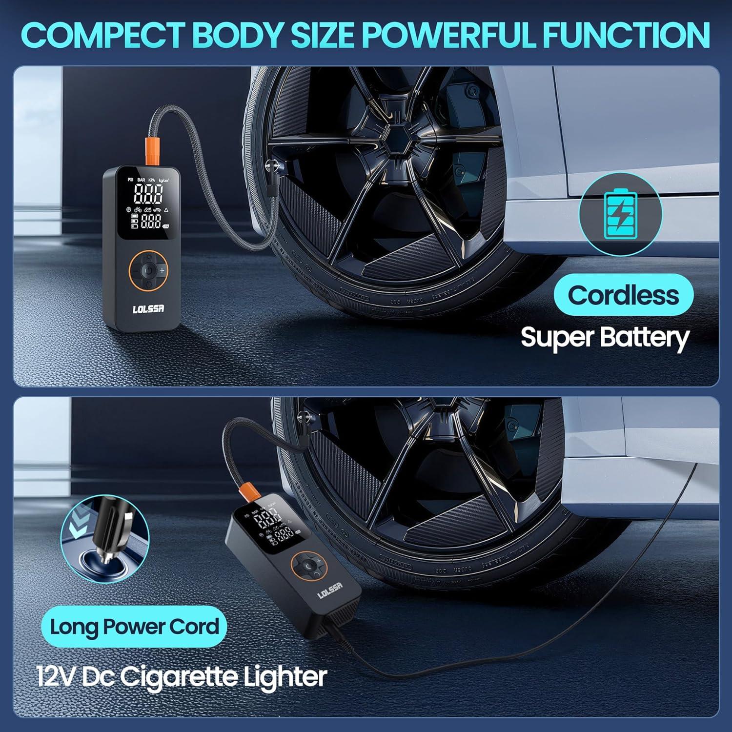 Compresor de Aire Portátil LOLSSA 150PSI Inflador Neumáticos