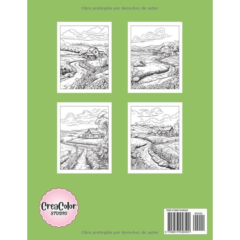 Libro de Colorear Paisajes Relajantes: Sumérgete en la belleza de la naturaleza con este libro para colorear para adultos - 50 ilustraciones para una escapada artística (Spanish Edition)