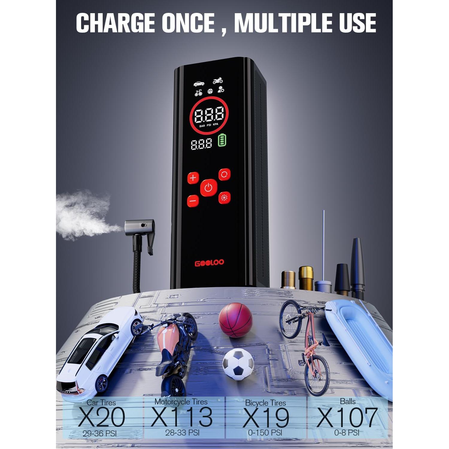 Compresor de Aire Portátil GOOLOO AP150 PRO 12V 150 PSI