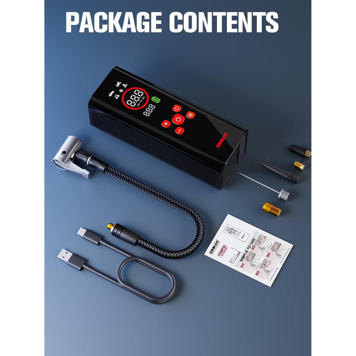 Compresor de Aire Portátil GOOLOO AP150 PRO 12V 150 PSI