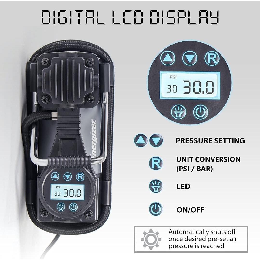 Compresor de Aire Portátil Energizer EDC12035 120 PSI 12V DC