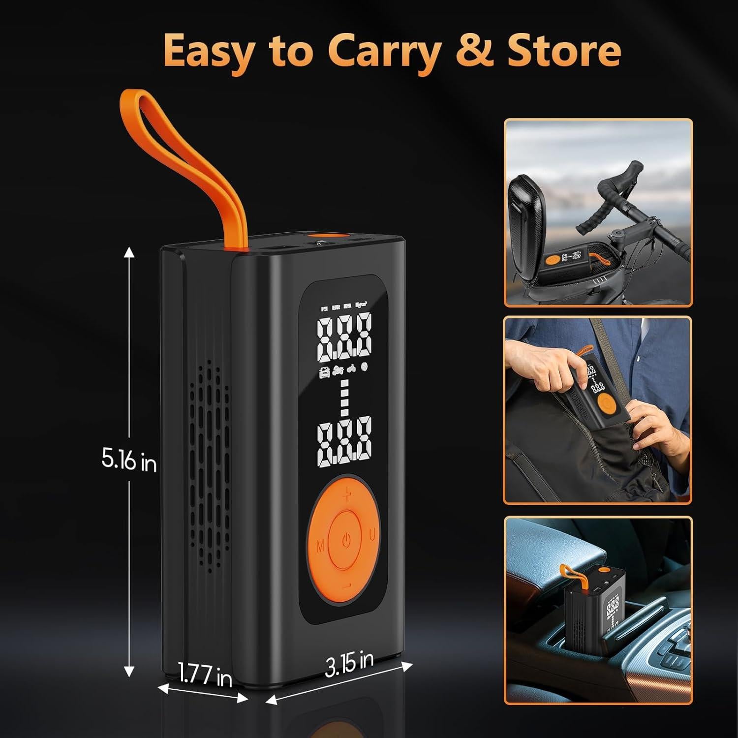 Compresor de Aire Portátil YVELINES MU-001 150 PSI Negro