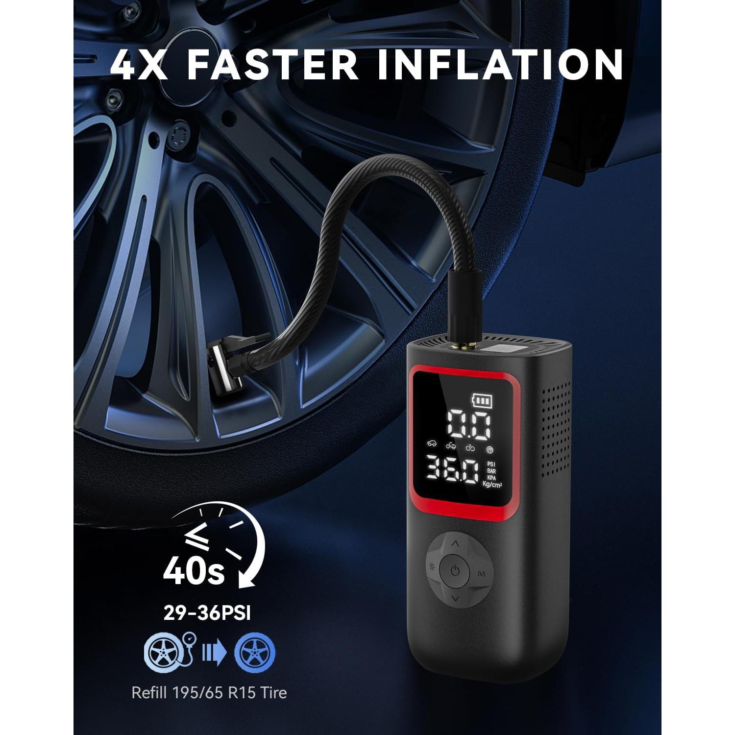 Compresor de Aire Portátil KOLTGOO 150 PSI Inflador Rápido