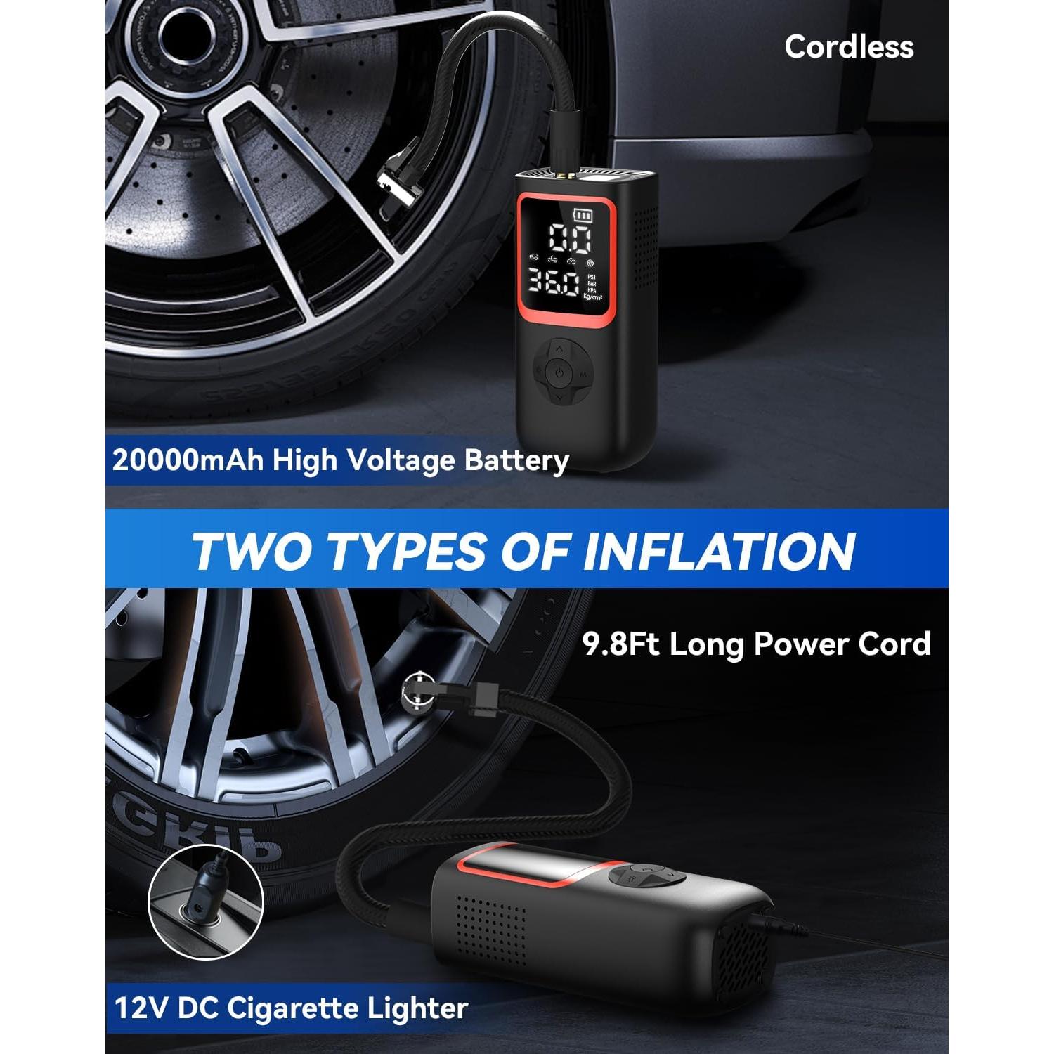 Compresor de Aire Portátil KOLTGOO 150 PSI Inflador Rápido