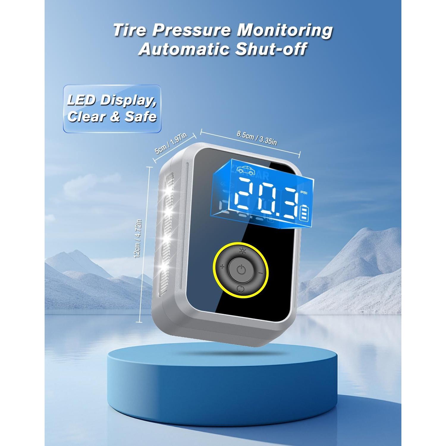 Bomba de Aire Portátil ZXNcar 12V Recargable 200PSI Inflador