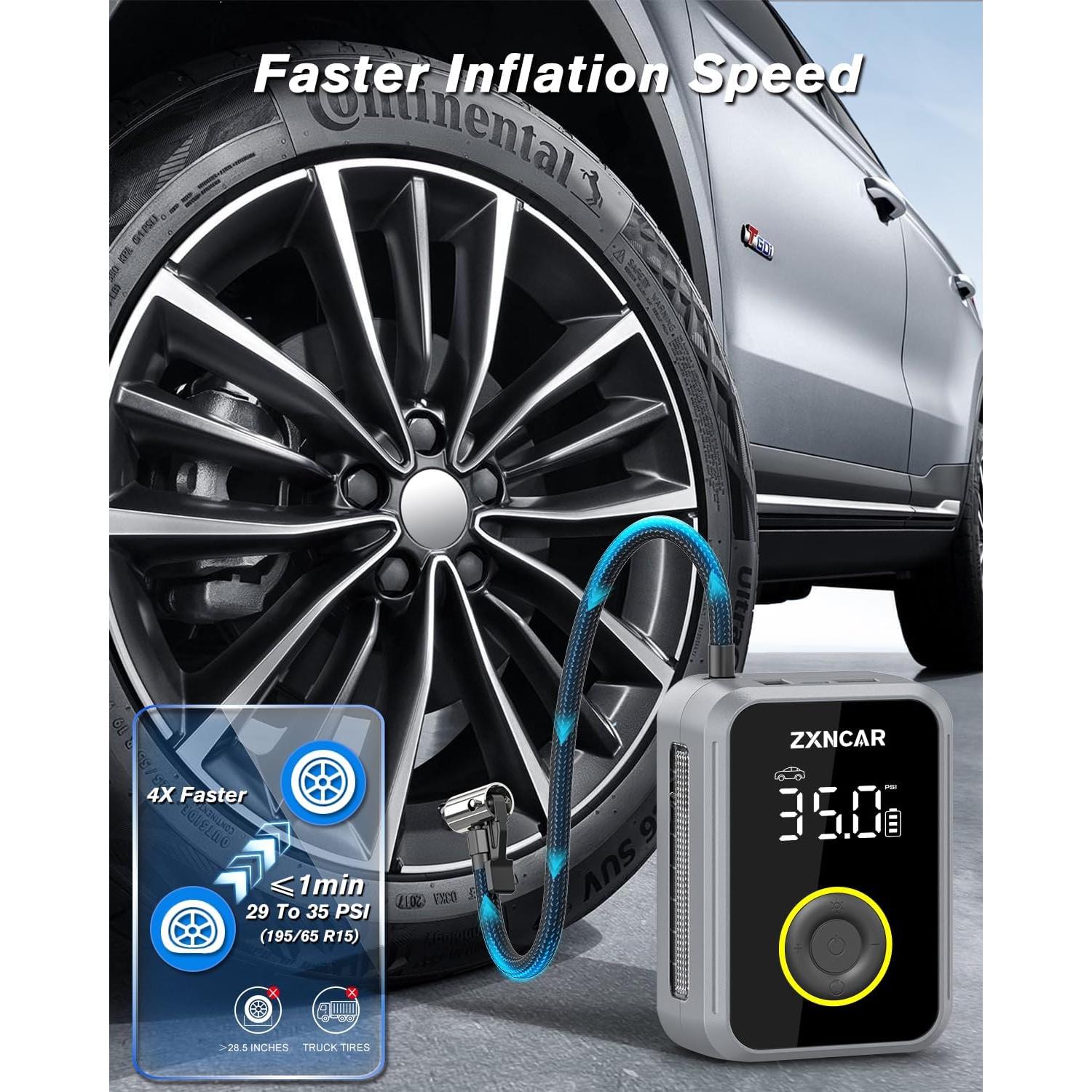 Bomba de Aire Portátil ZXNcar 12V Recargable 200PSI Inflador