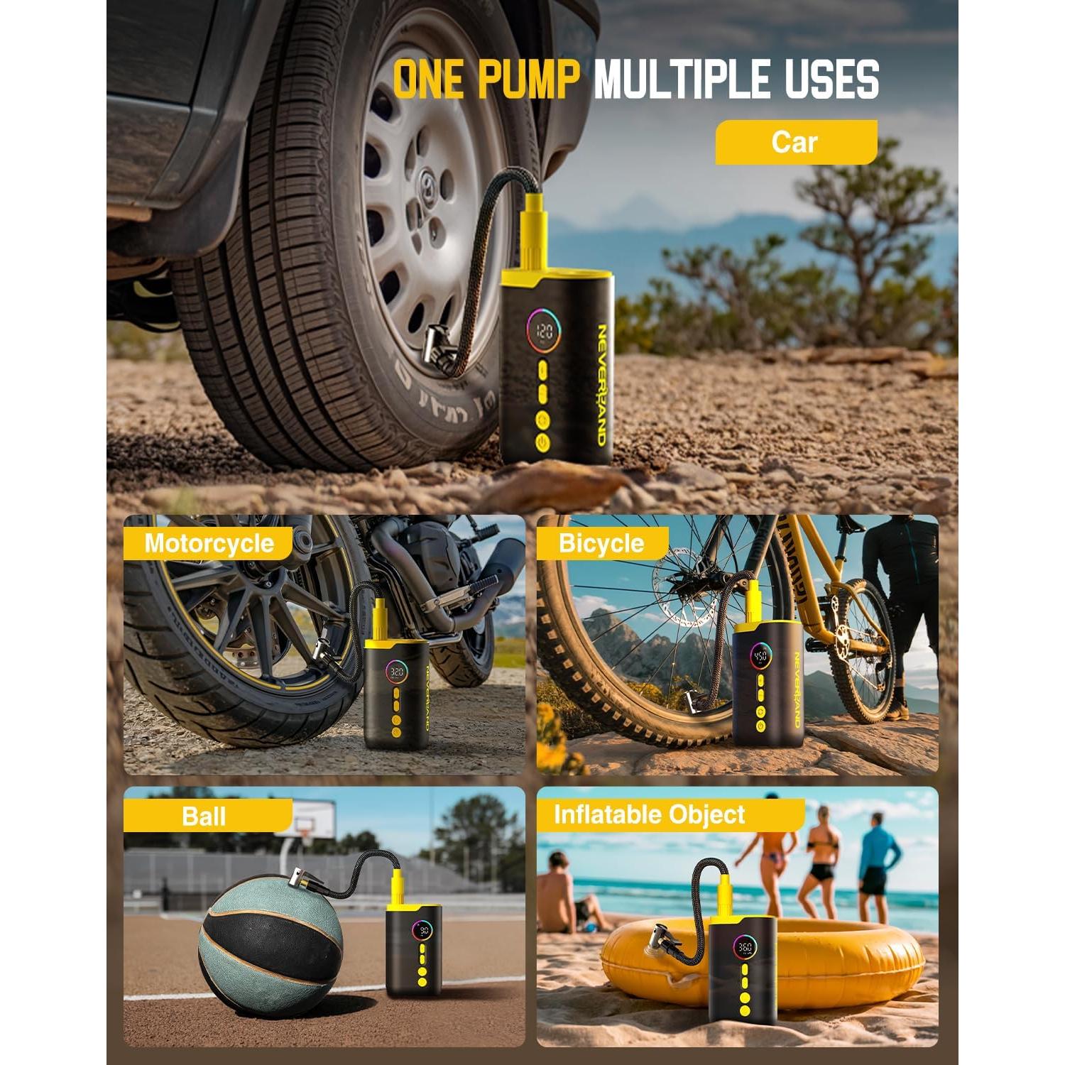 Compresor de Aire Portátil NEVERLAND 150 PSI para Neumáticos