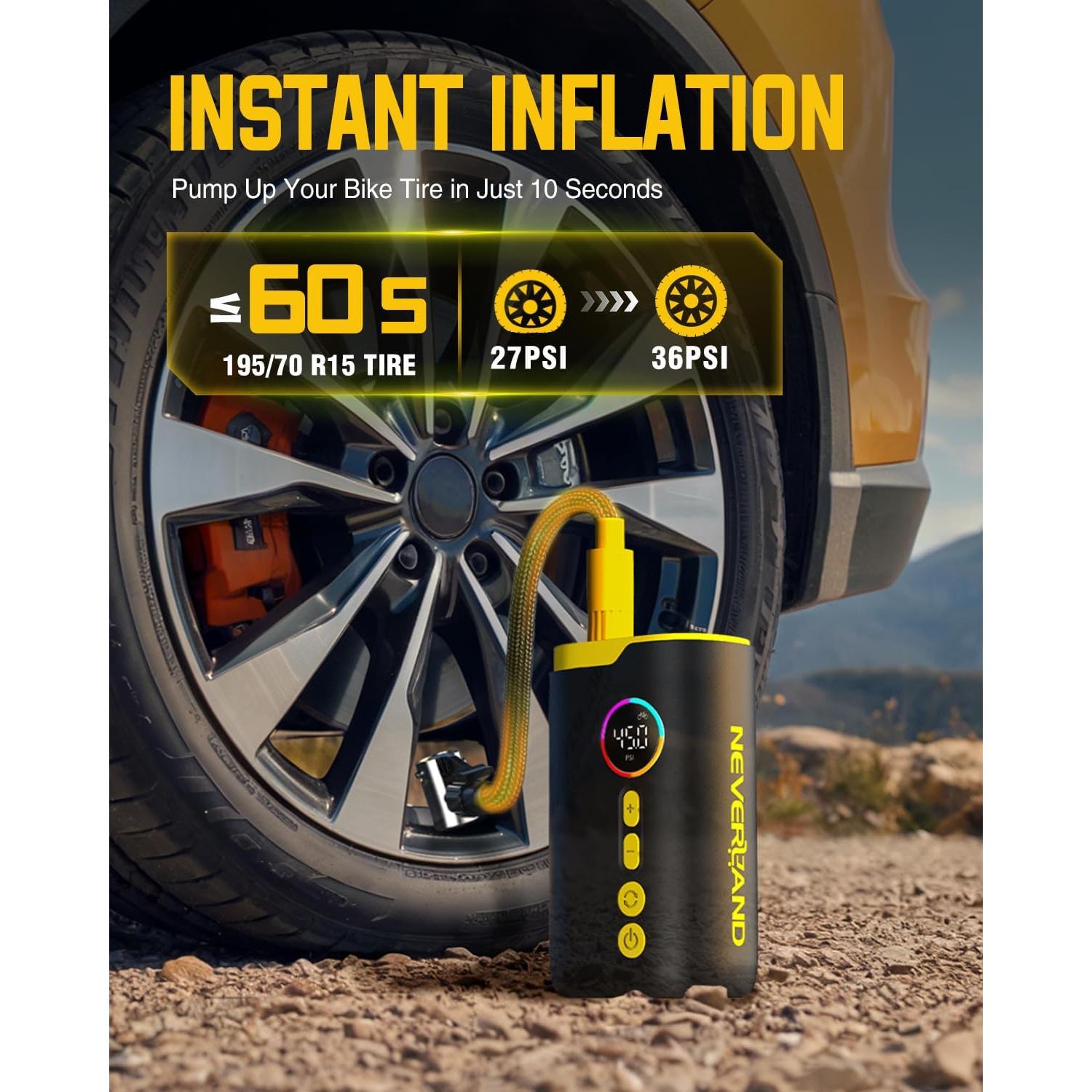 Compresor de Aire Portátil NEVERLAND 150 PSI para Neumáticos