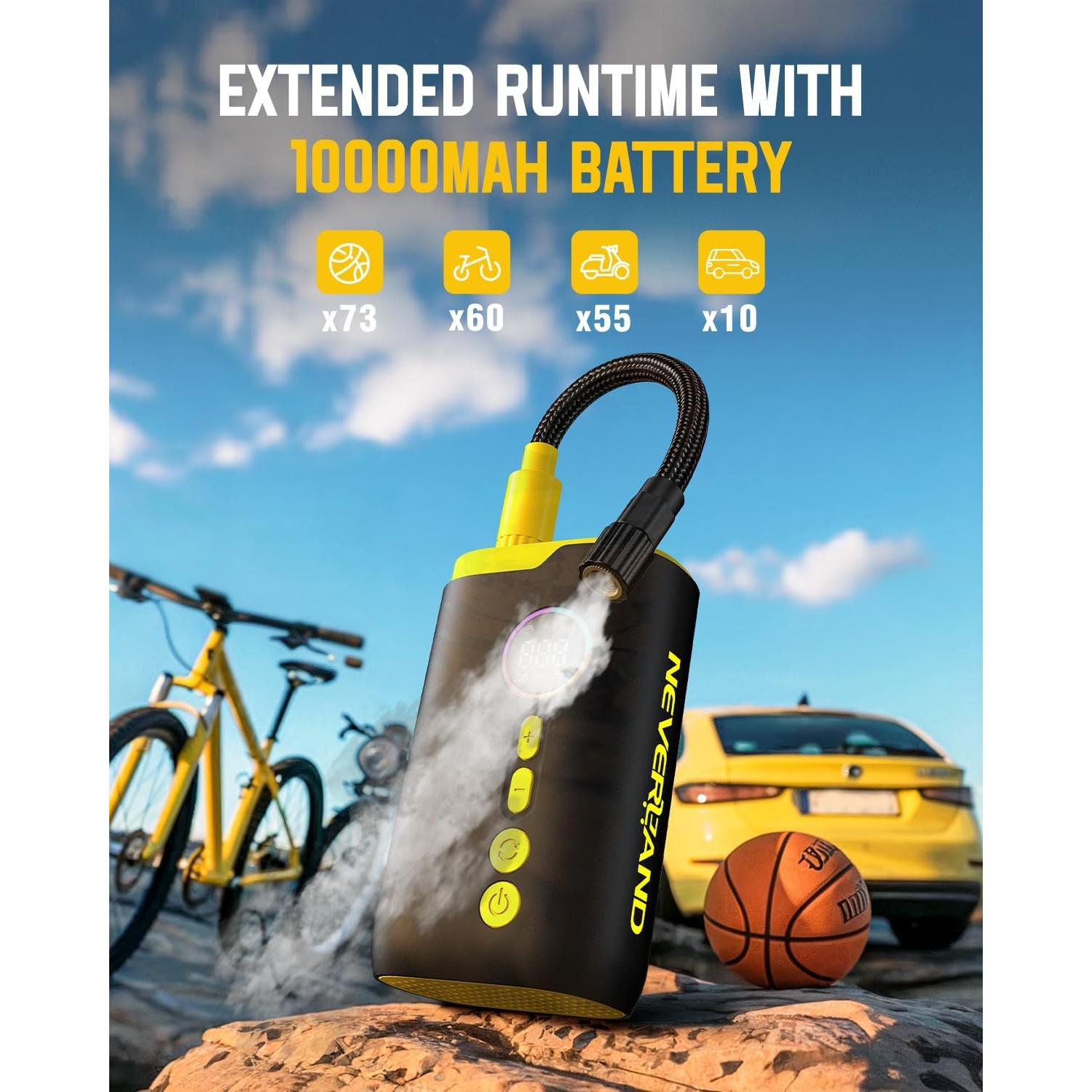 Compresor de Aire Portátil NEVERLAND 150 PSI para Neumáticos