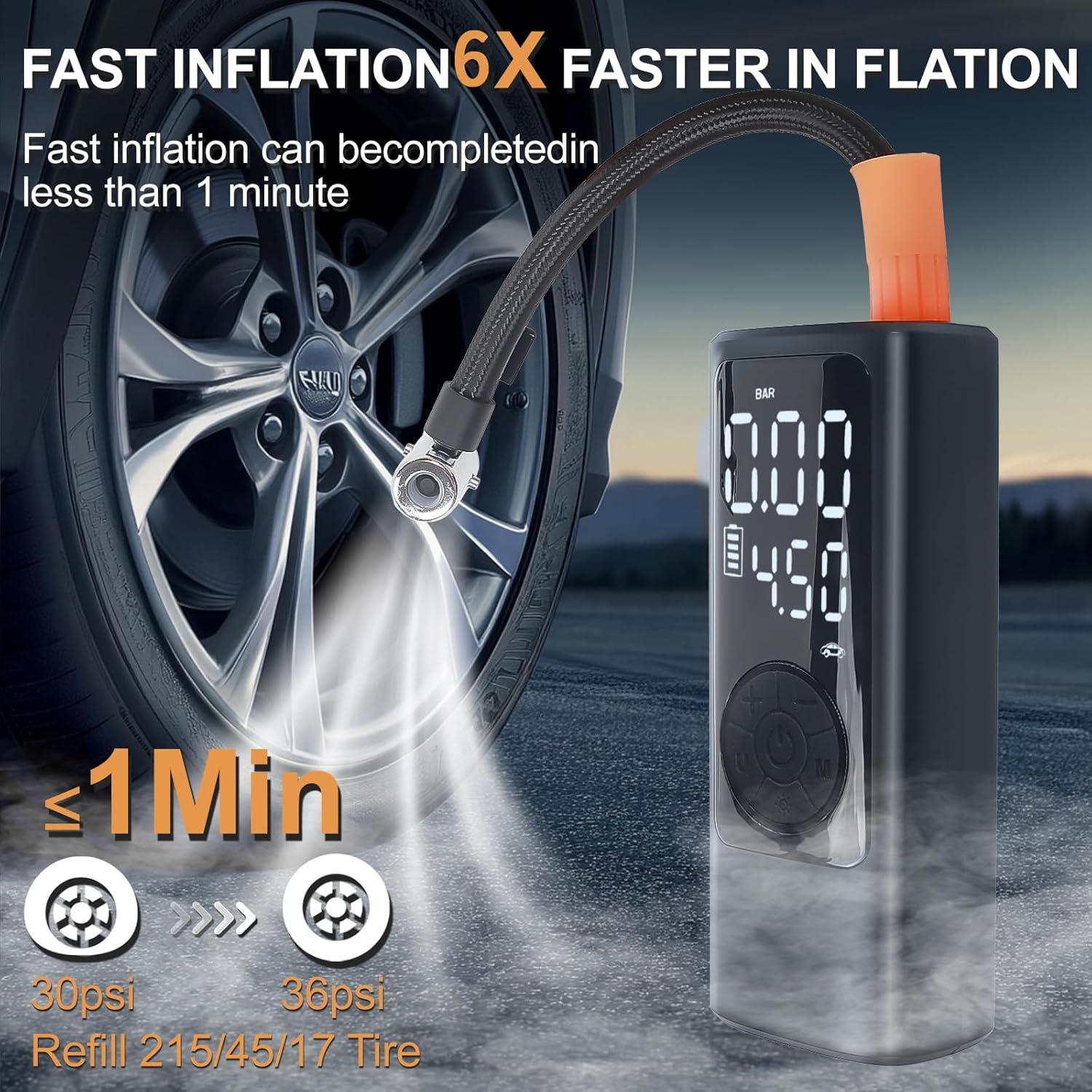 Compresor de aire portátil AULANK 150 PSI con pantalla LCD