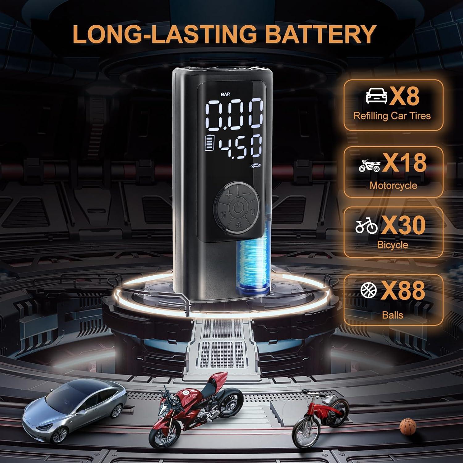 Compresor de aire portátil AULANK 150 PSI con pantalla LCD