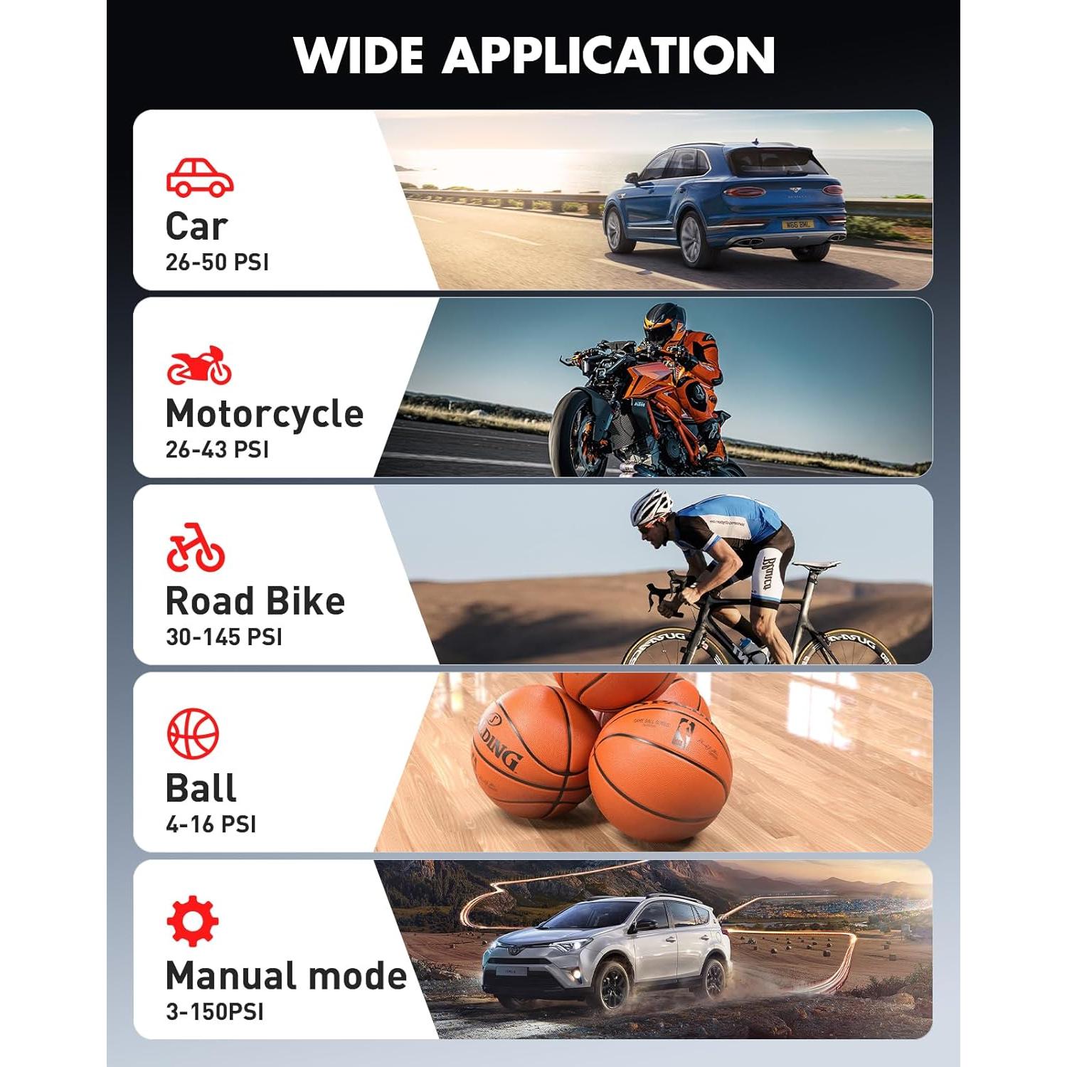 Compresor de Aire Portátil Povasee A8 150 PSI Inalámbrico