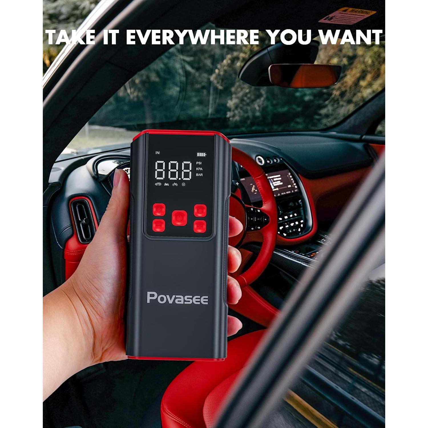 Compresor de Aire Portátil Povasee A8 150 PSI Inalámbrico