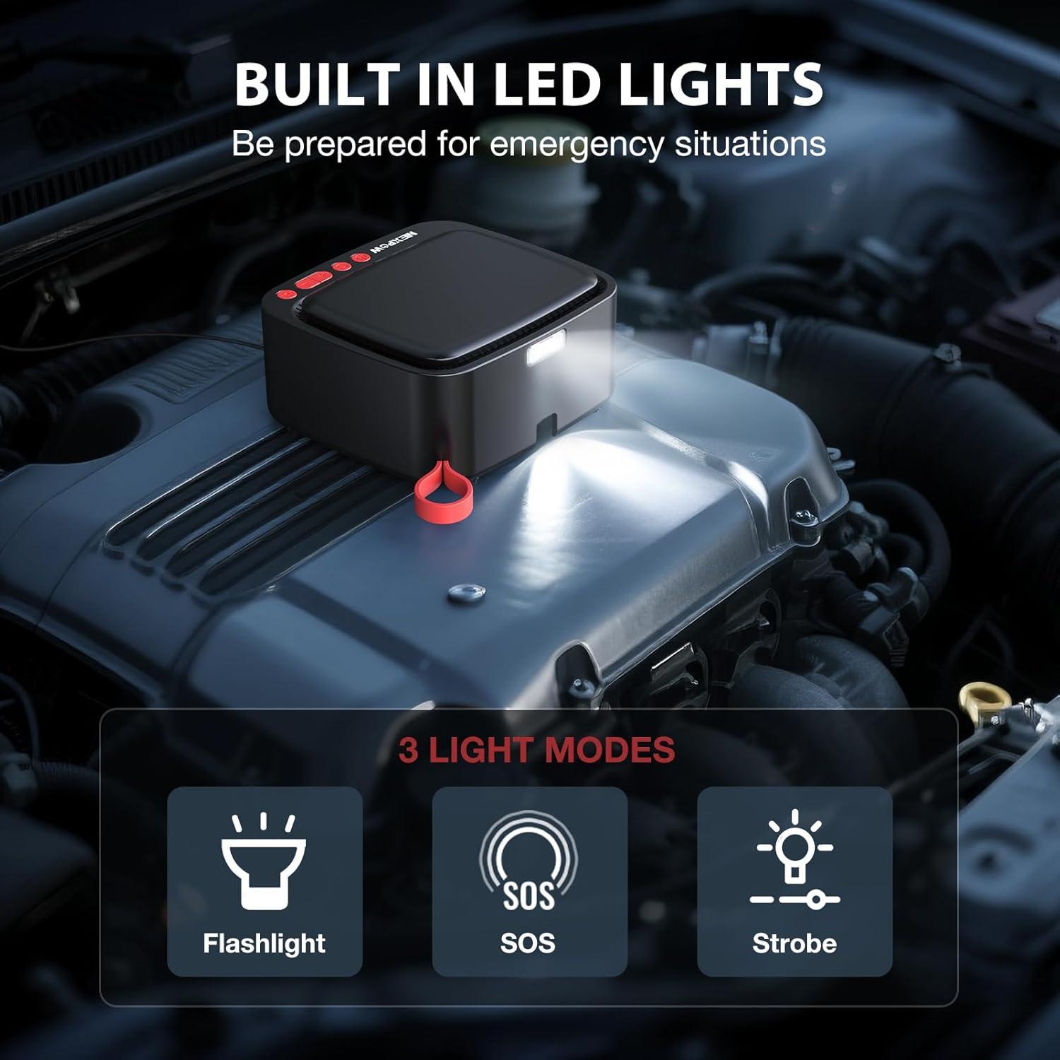 Compresor de Aire Portátil NEXPOW N19 150PSI 12V con Luz LED