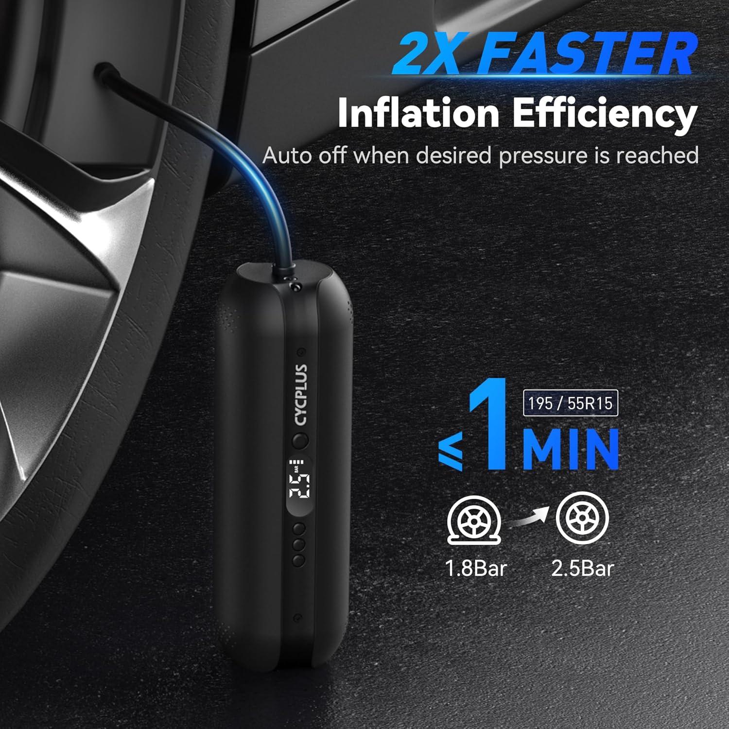 Compresor de Aire CYCPLUS AL1 150PSI Portátil con Luz LED