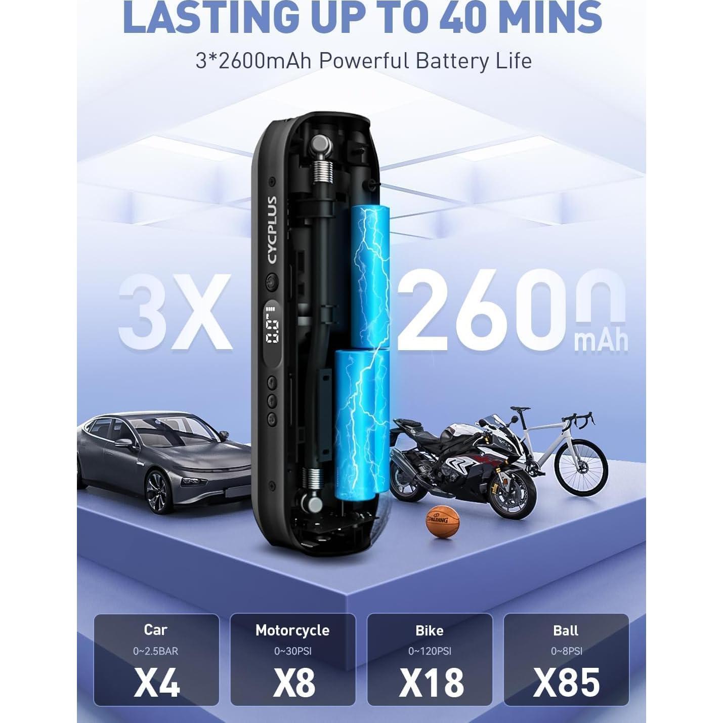 Compresor de Aire CYCPLUS AL1 150PSI Portátil con Luz LED