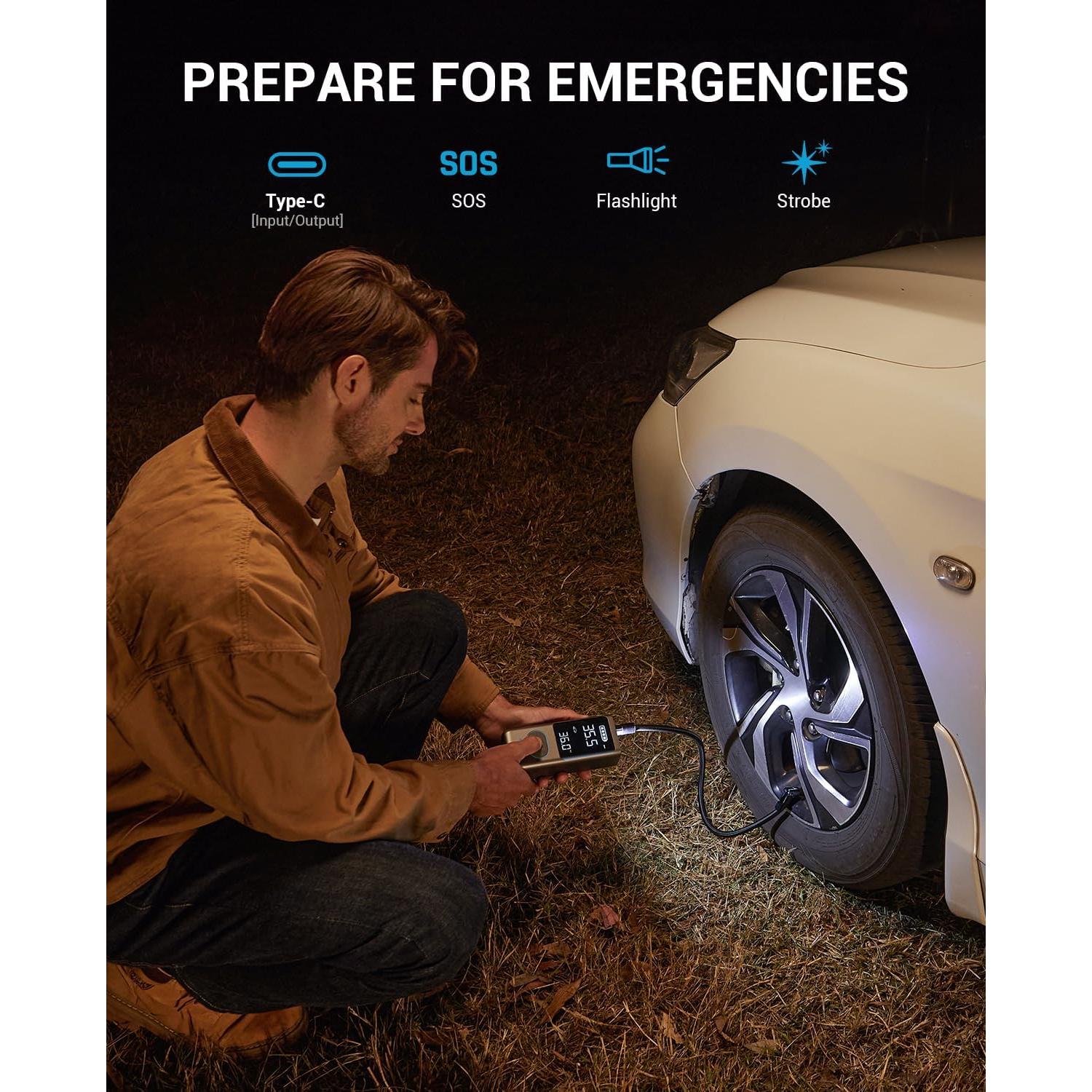 Compresor de Aire Portátil AVAPOW AP18, 150 PSI, Inalámbrico