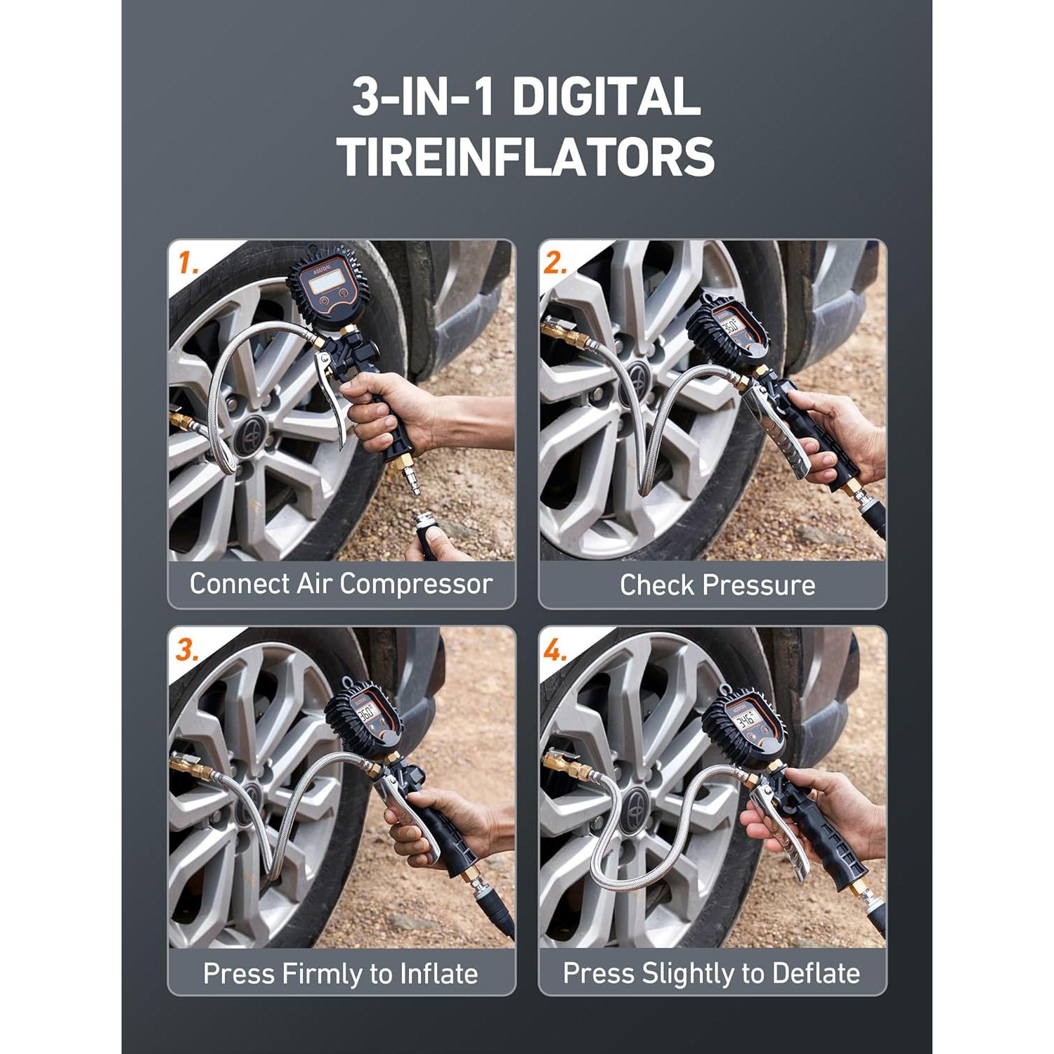 Medidor Digital de Presión de Neumáticos AstroAI 250 PSI