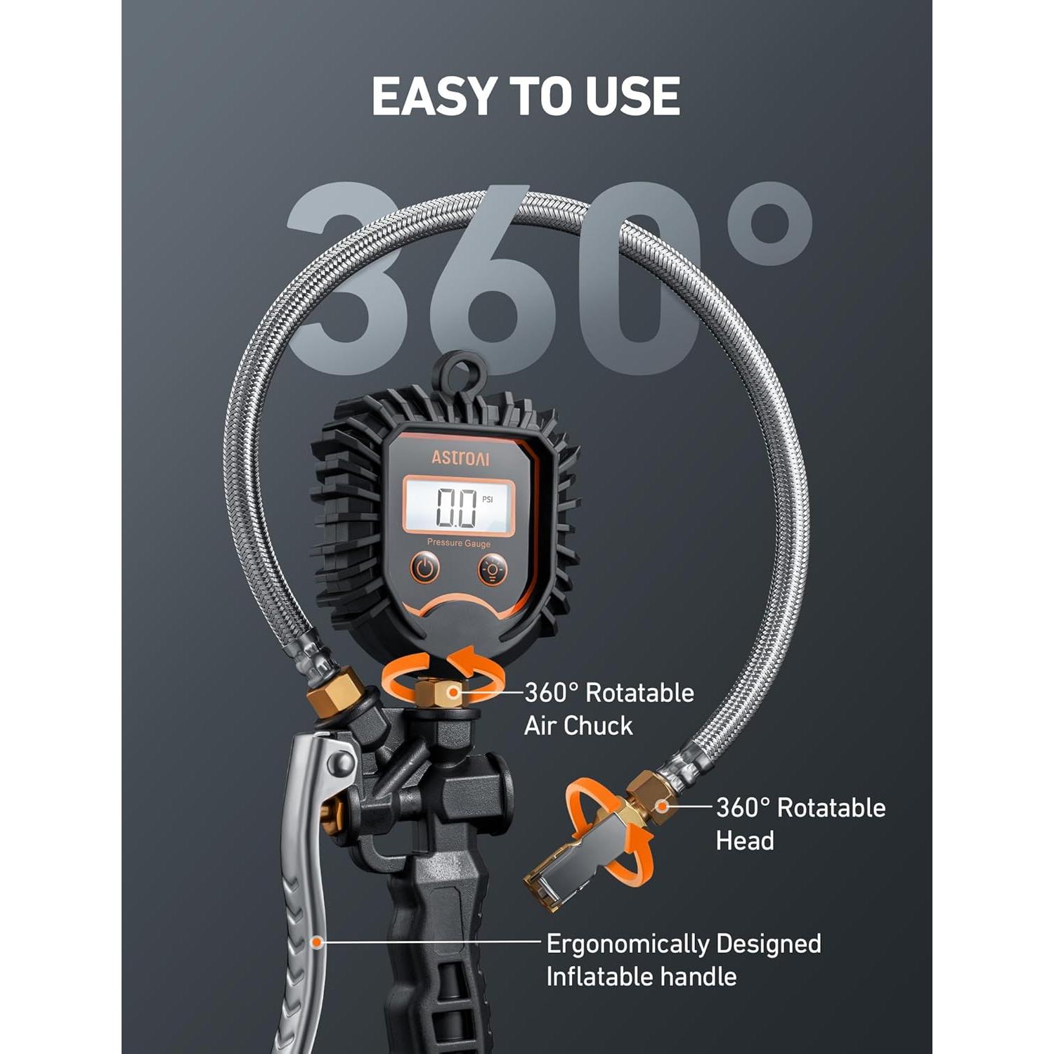 Medidor Digital de Presión de Neumáticos AstroAI 250 PSI
