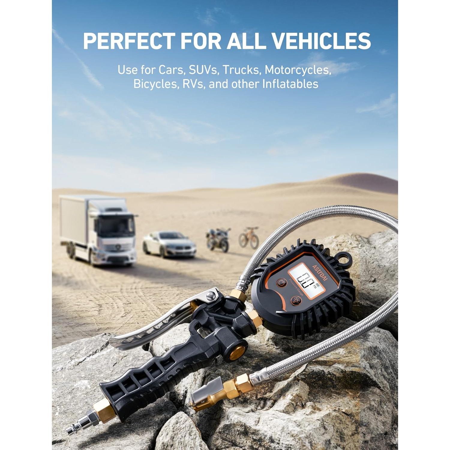 Medidor Digital de Presión de Neumáticos AstroAI 250 PSI