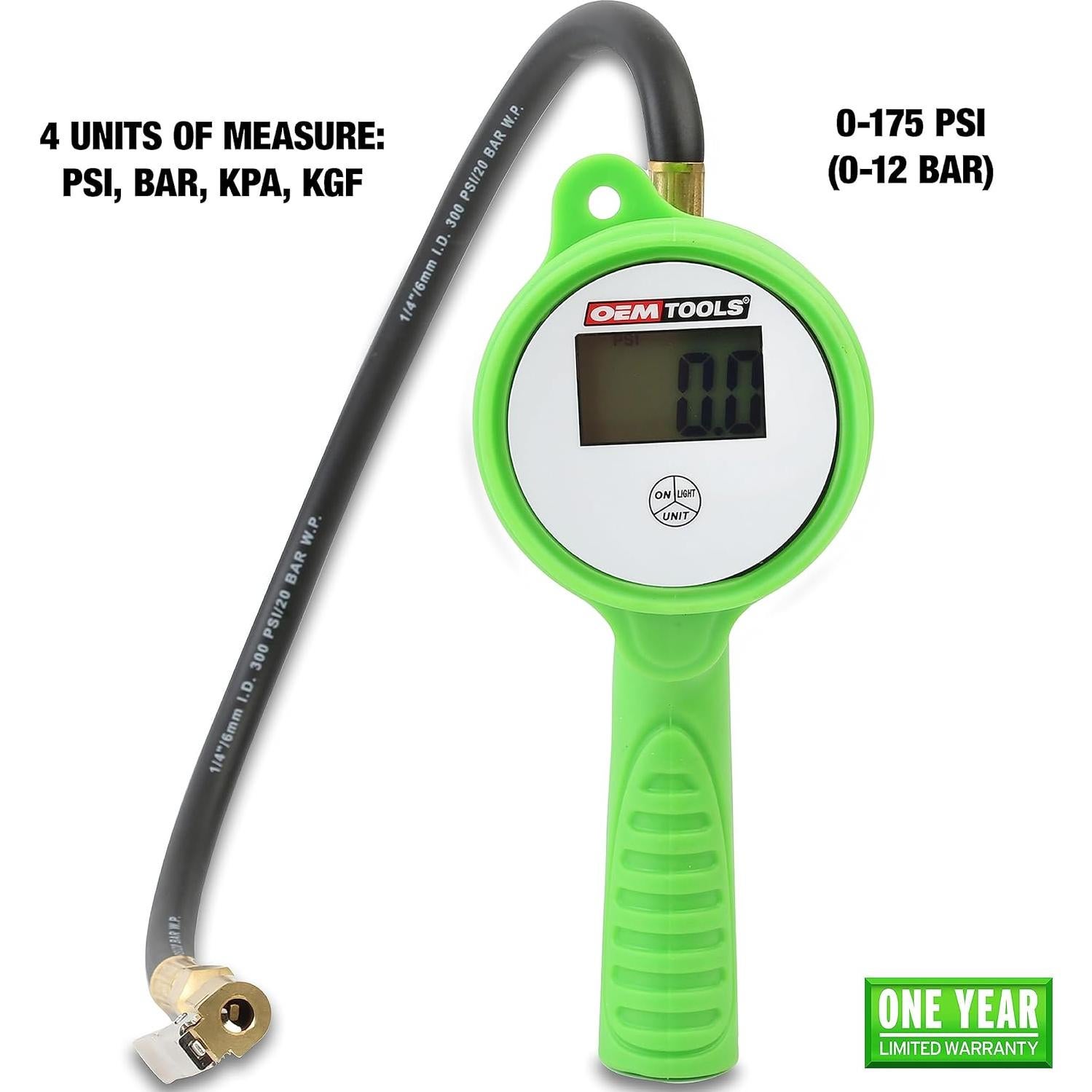 Inflador de Neumáticos Digital OEMTOOLS 24412 con Medidor LCD