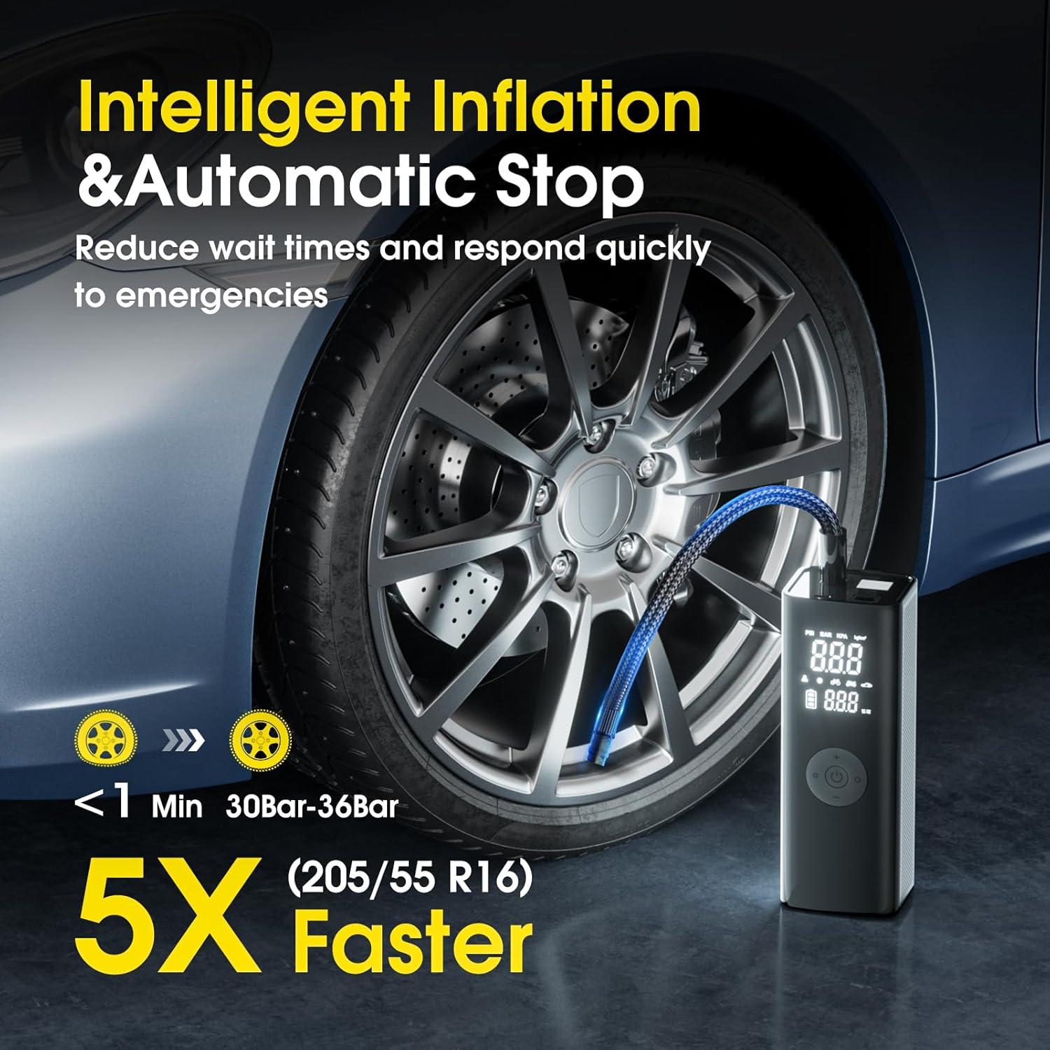 Compresor de Aire Portátil FLYKID T2250 150 PSI Batería 20000mAh