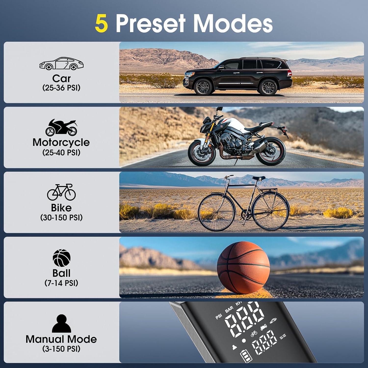 Compresor de Aire Portátil FLYKID T2250 150 PSI Batería 20000mAh