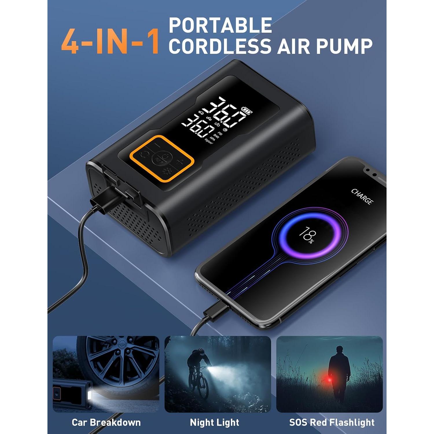 Compresor de Aire Portátil LYTFEI 150 PSI con Luz LED