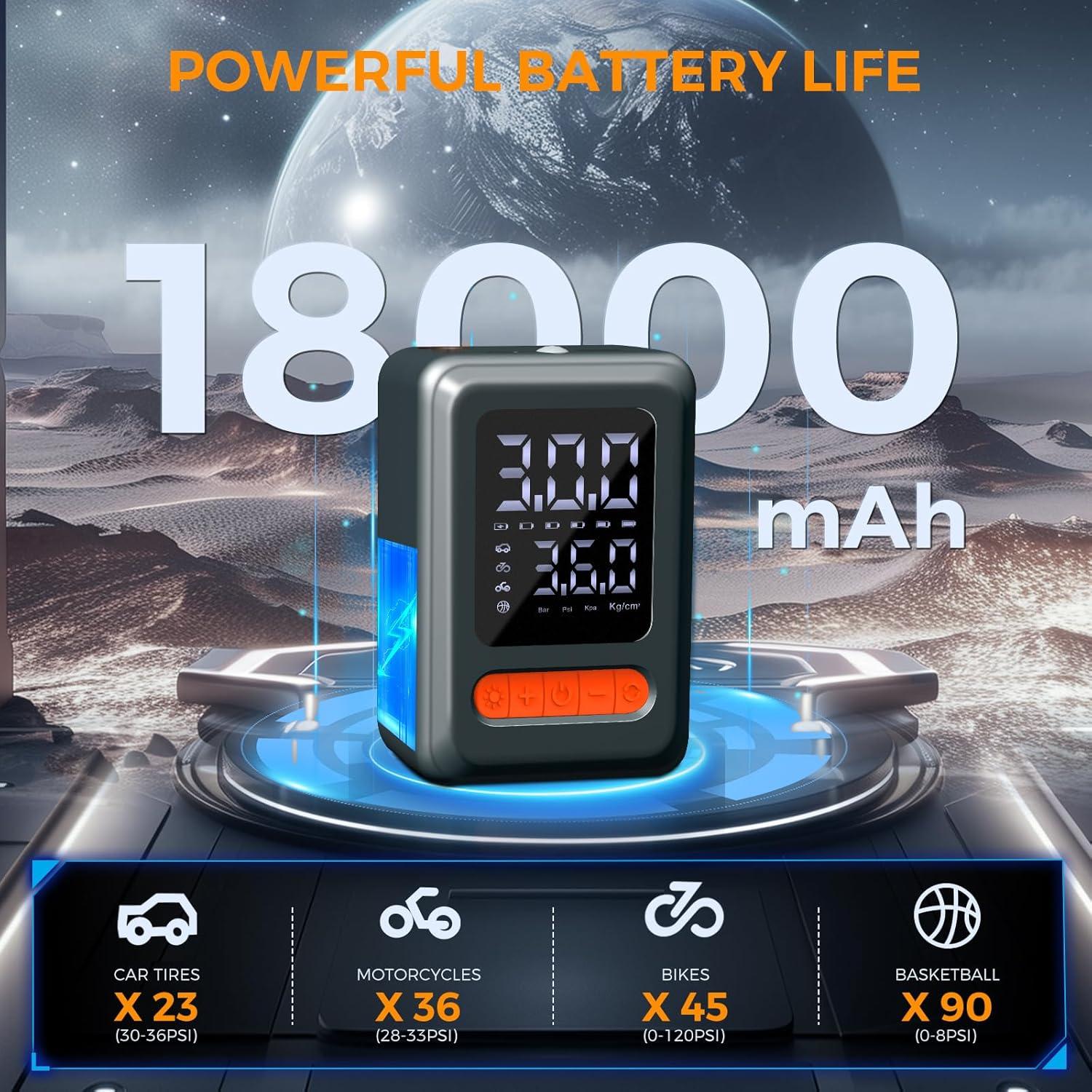 Compresor de Aire Portátil Trekora 20V con Manómetro 150PSI