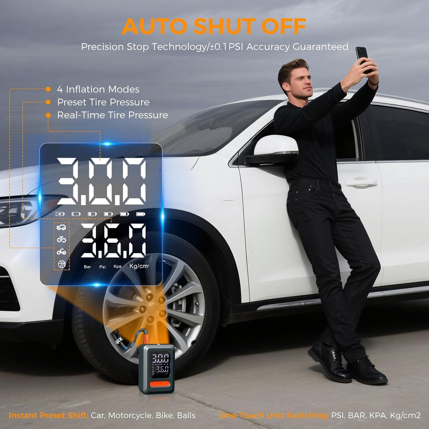 Compresor de Aire Portátil Trekora 20V con Manómetro 150PSI