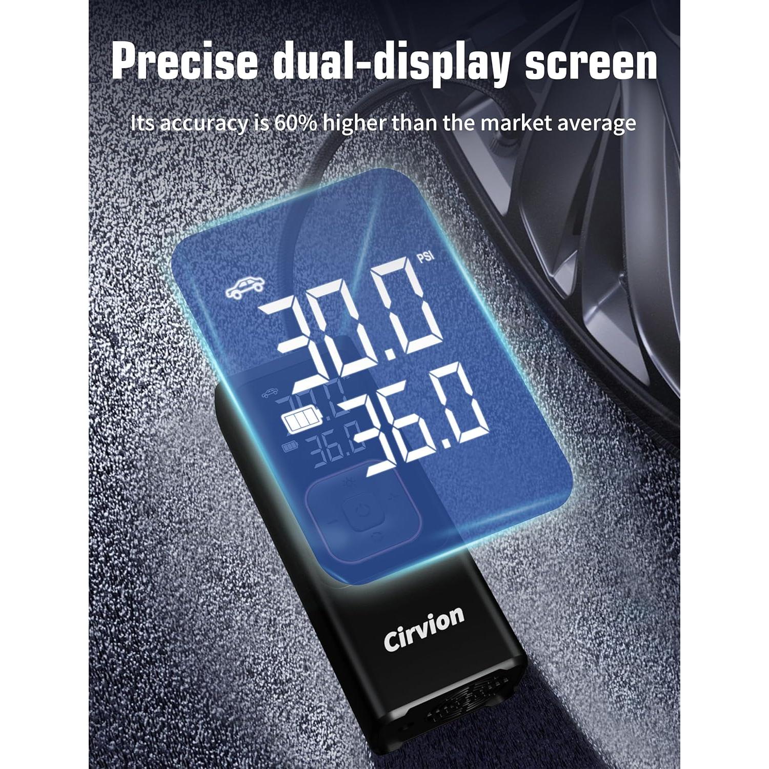 Compresor de Aire Portátil Cirvion 25000mAh 160 PSI Inalámbrico