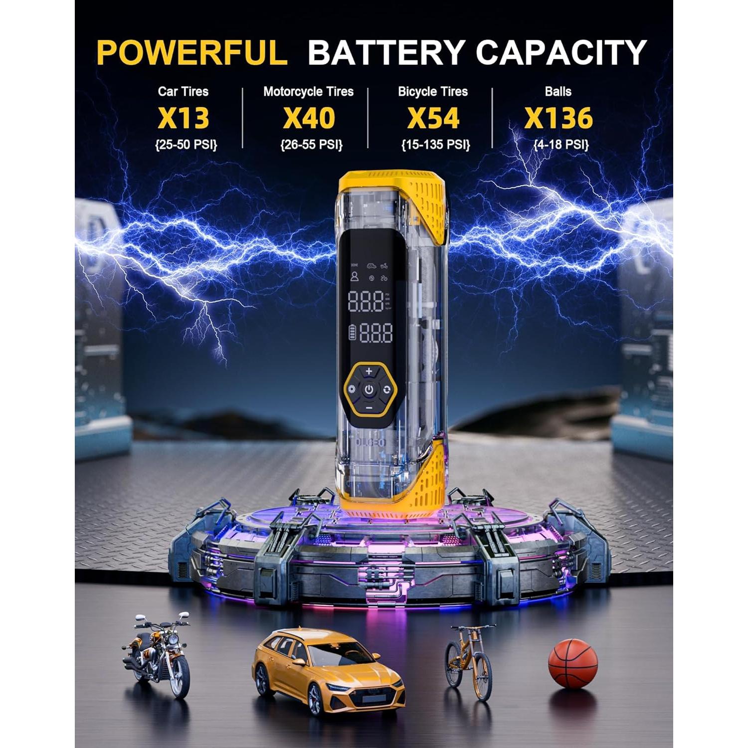 Compresor de Aire Portátil Olgeo M9 180 PSI Inalámbrico